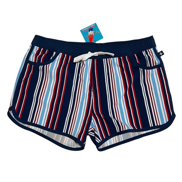 Andrew Christian Other - Andrew Christian Almost Naked Swim Shorts Blue/Red Stripe Size XL #70049 NWT